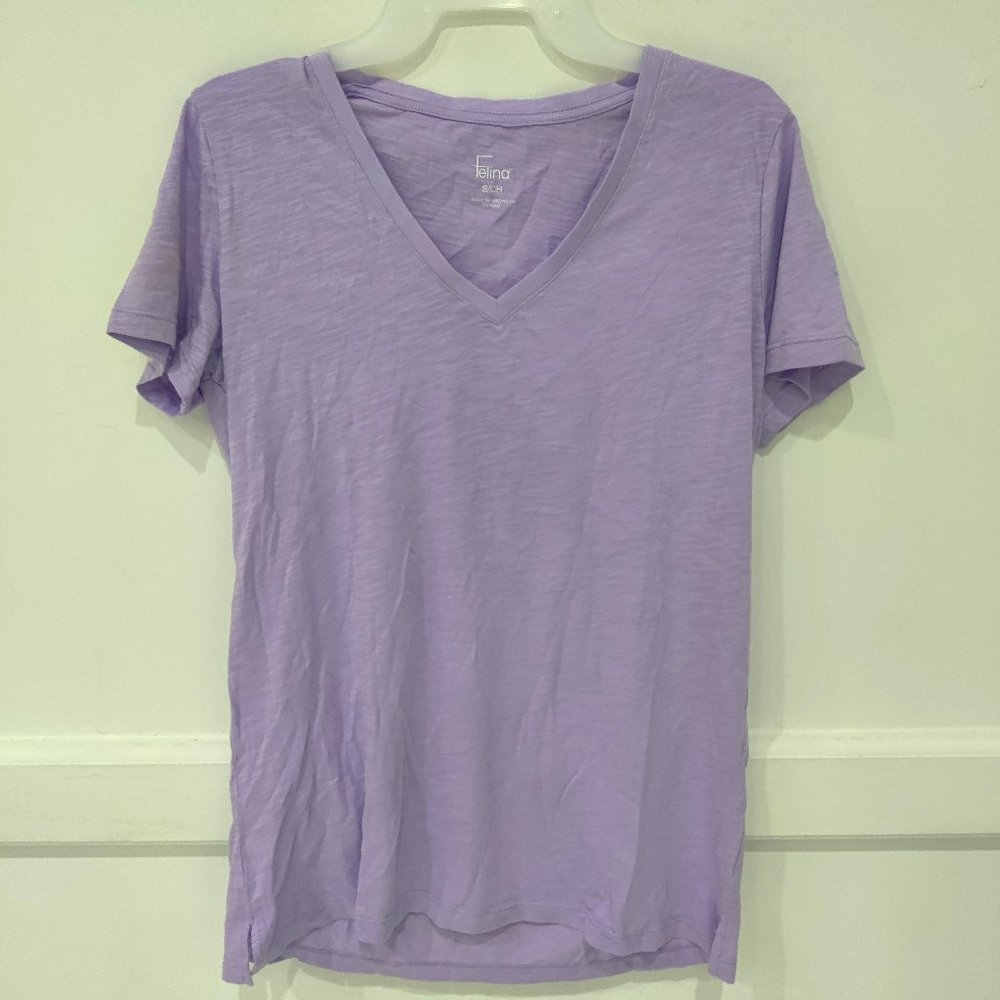 NWT Felina Women's Cozy Everyday Short Sleeve V-Neck T Shirt Size M $35 FLD211